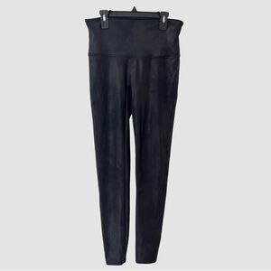 SPANX Black High Waist Skinny Faux Leather Leggings L